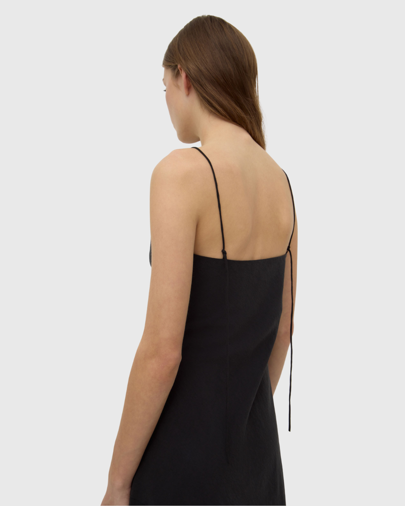 Heather Silk Blend Maxi Dress Black