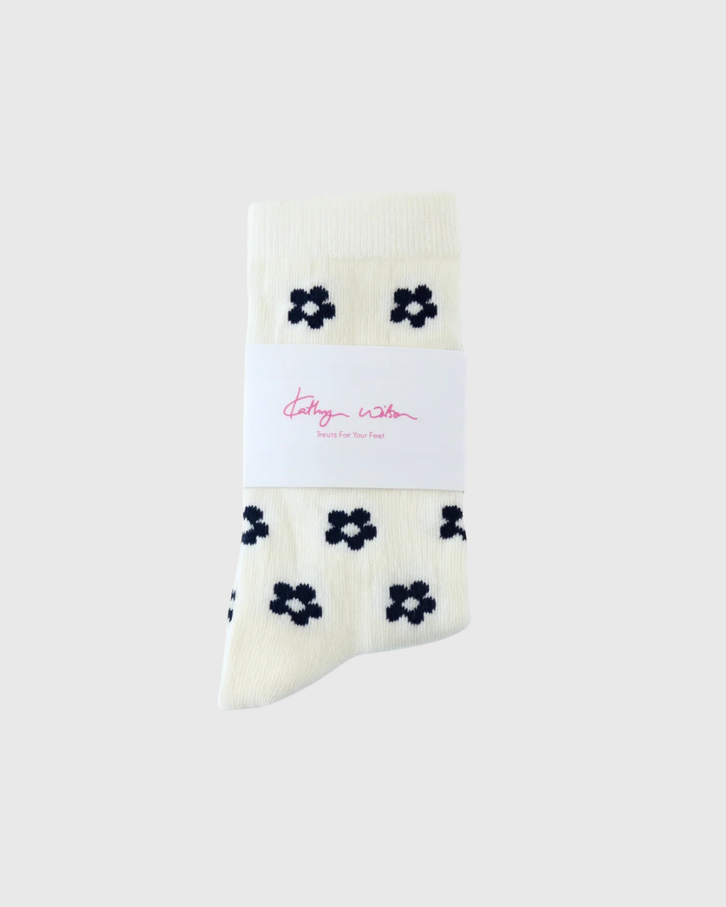 Petal Socks Cream/Ink