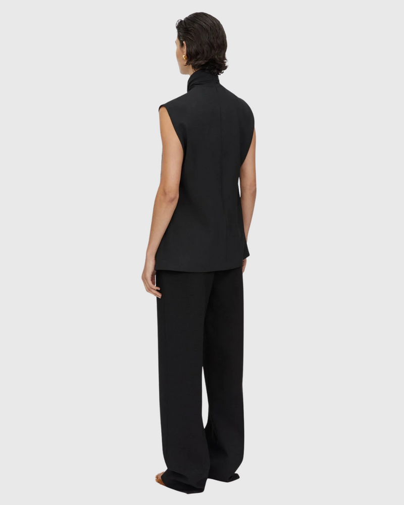 Oriole Twist Neck Top Black