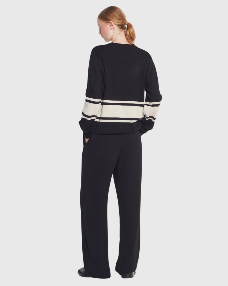 Stripe Crew Sweater (Cashmere) Oreo