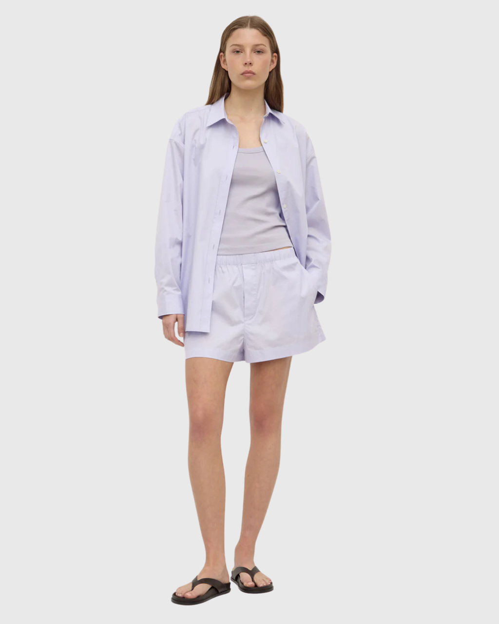 Robyn Scoop Neck Rib Tank Lilac
