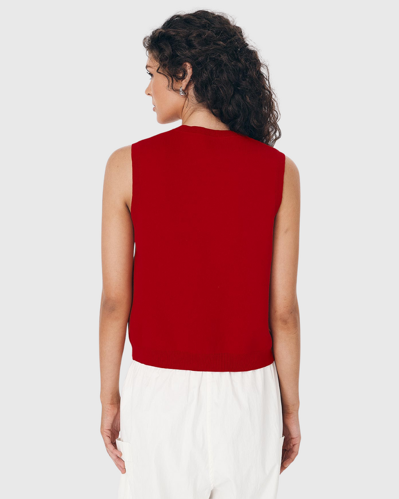 Goldie Knit Vest Candy Red