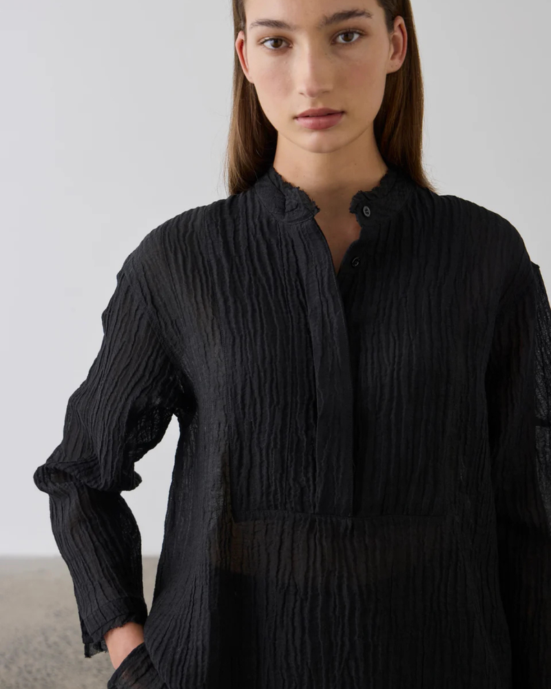 Relaxed Linen Shirt Black
