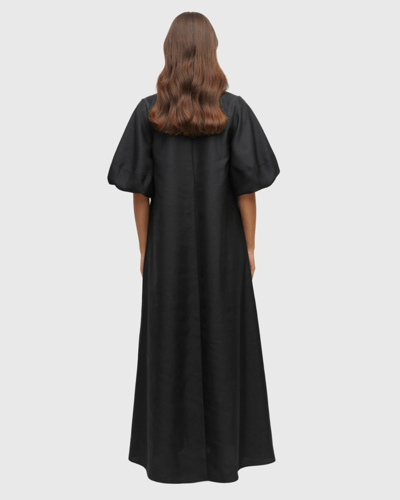 Piper Dress (Light Dupion) Black