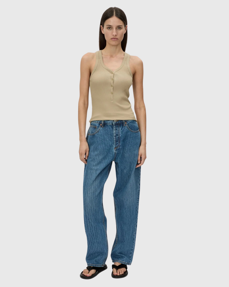 Nora Button Down Tank Sepia