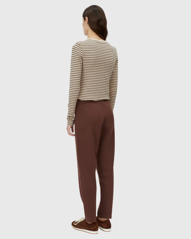 Cassian Button Down Stripe Top Oatmeal