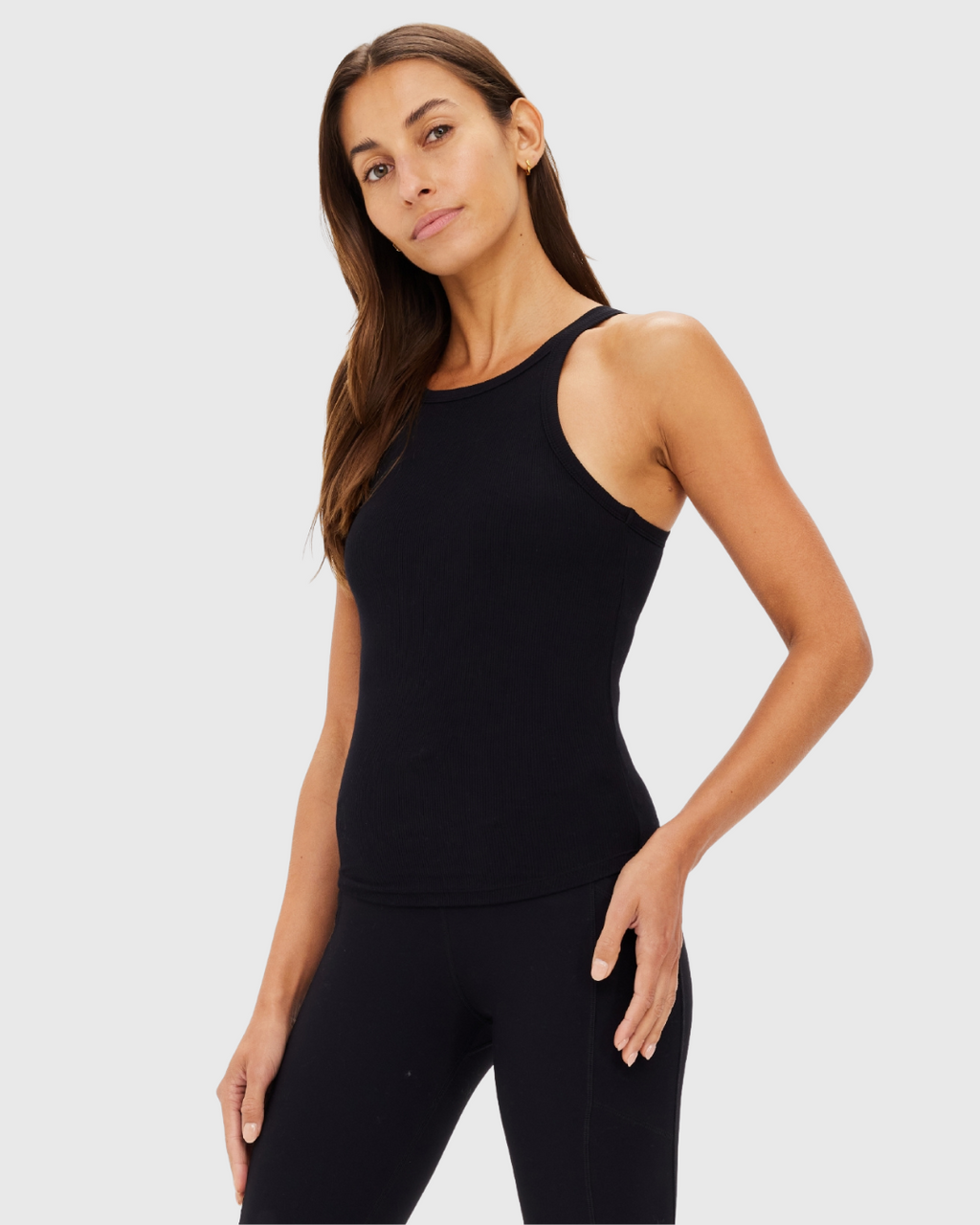 Asher Raceback Tank Black