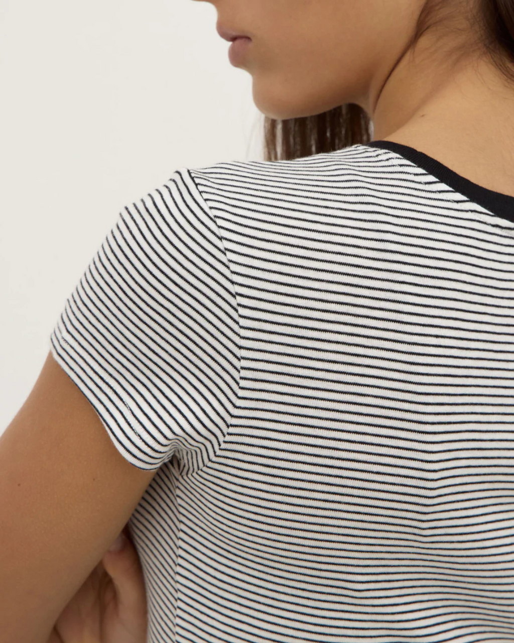 Thelma Stripe SS Tee Black/White
