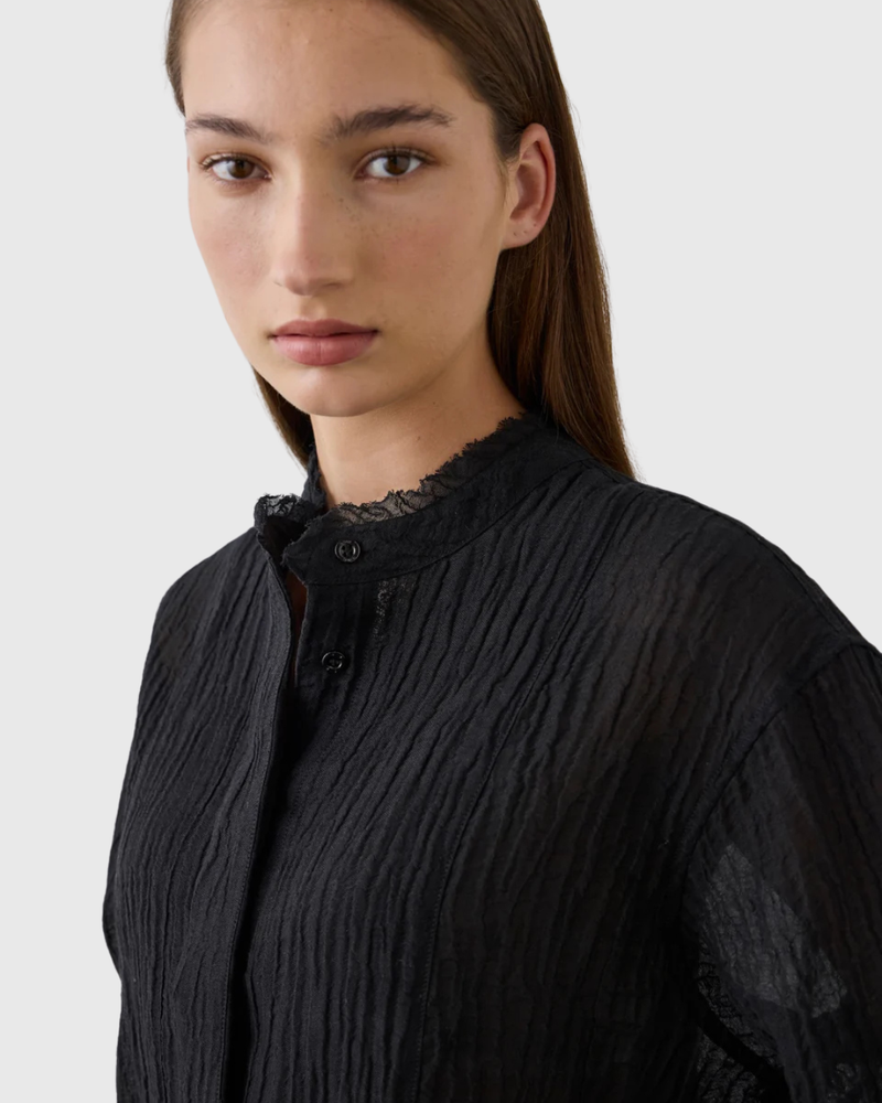 Relaxed Linen Shirt Black