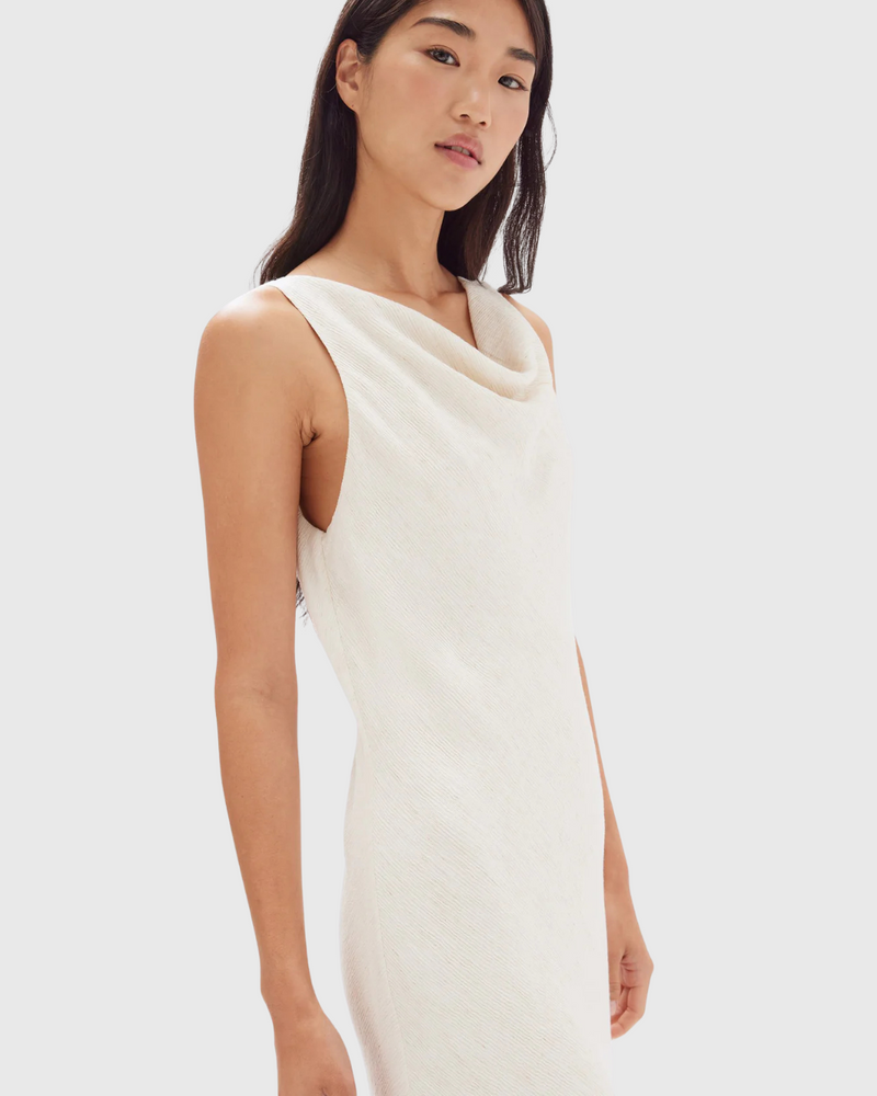 Reign Textured Midi Dress Cream