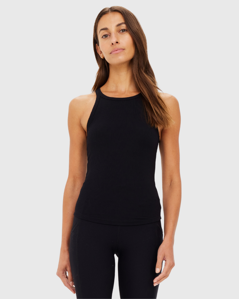 Asher Raceback Tank Black