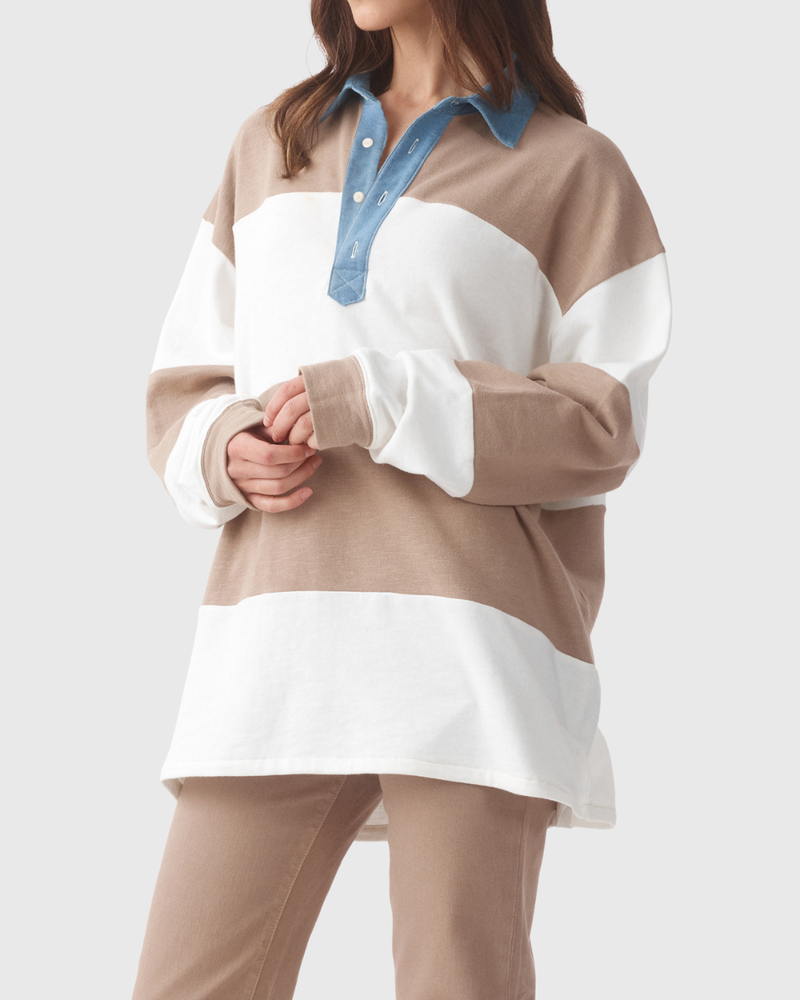 The Marco Polo Mushroom/Bone Stripe