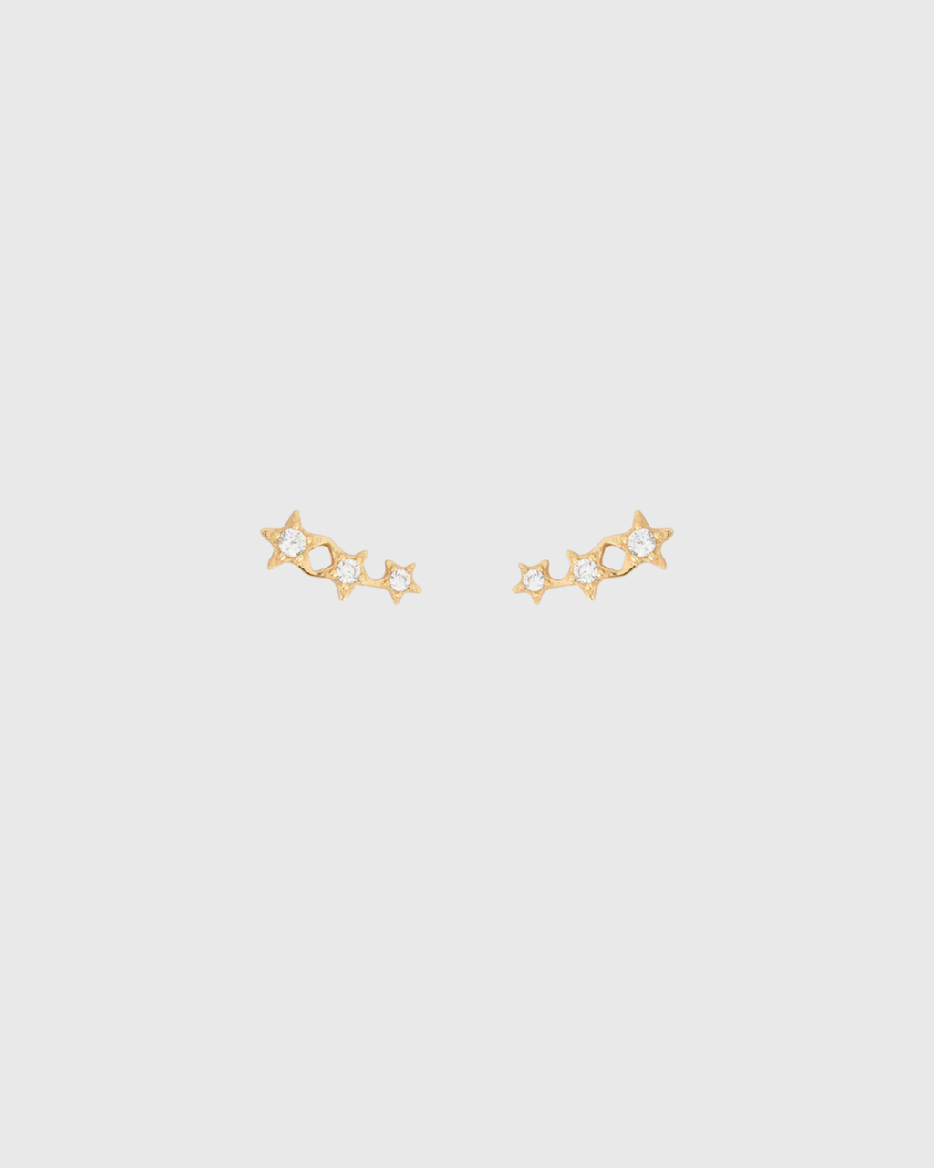 Astra Triple Star Earrings Gold