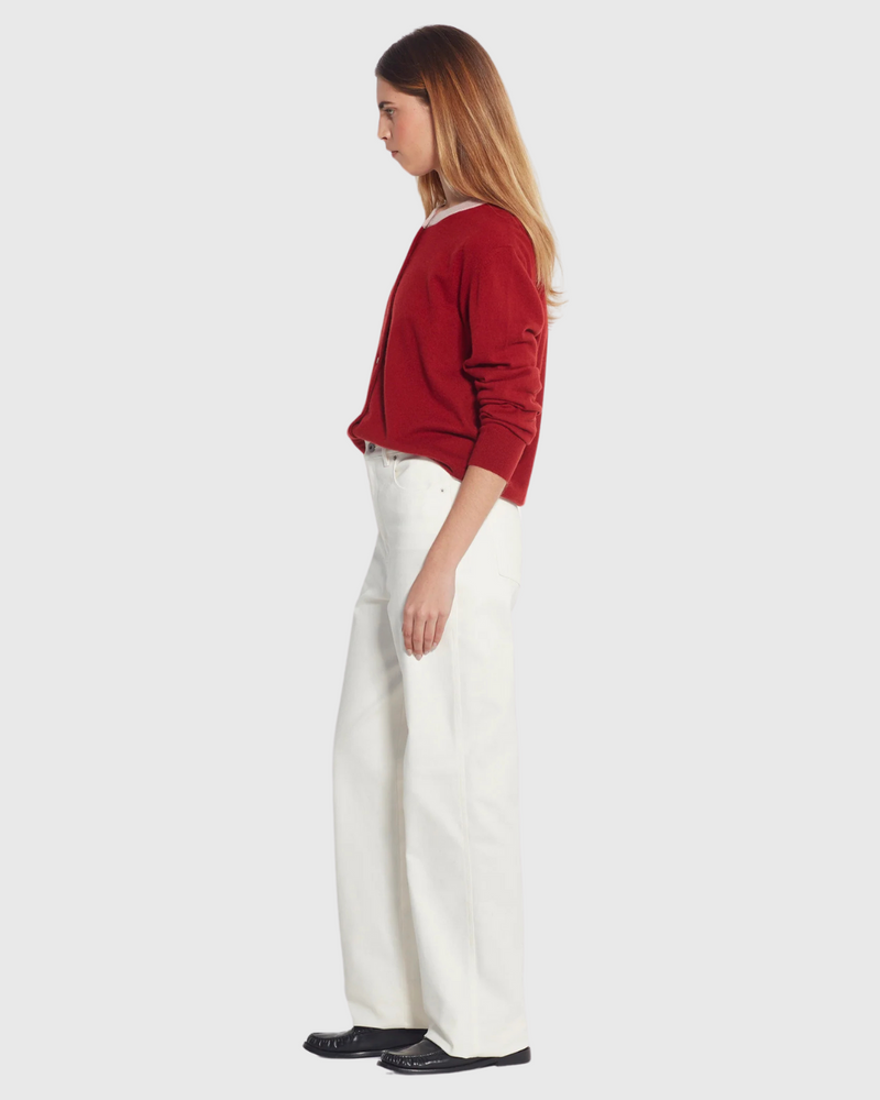 Contrast Twin Cardi (Cashmere) Macaroon