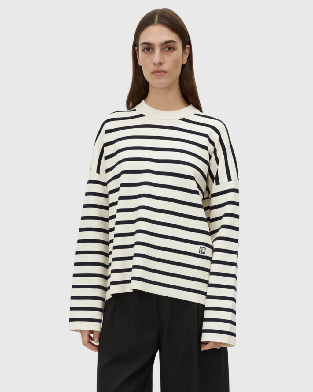 Oscar Knit Sweater Cream Stripe