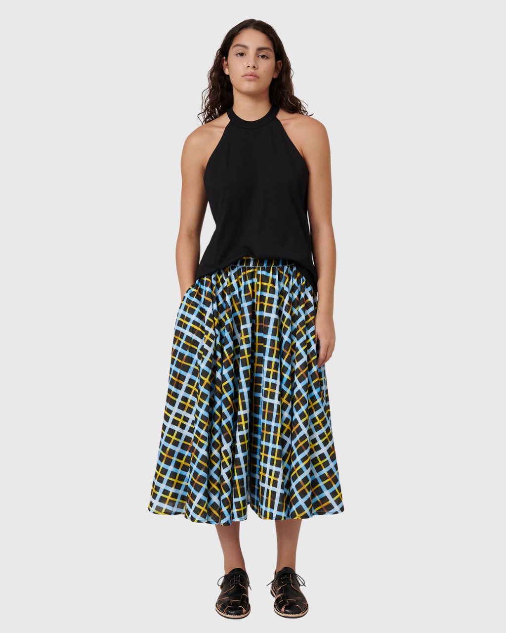 Motion Skirt Neon Tartan