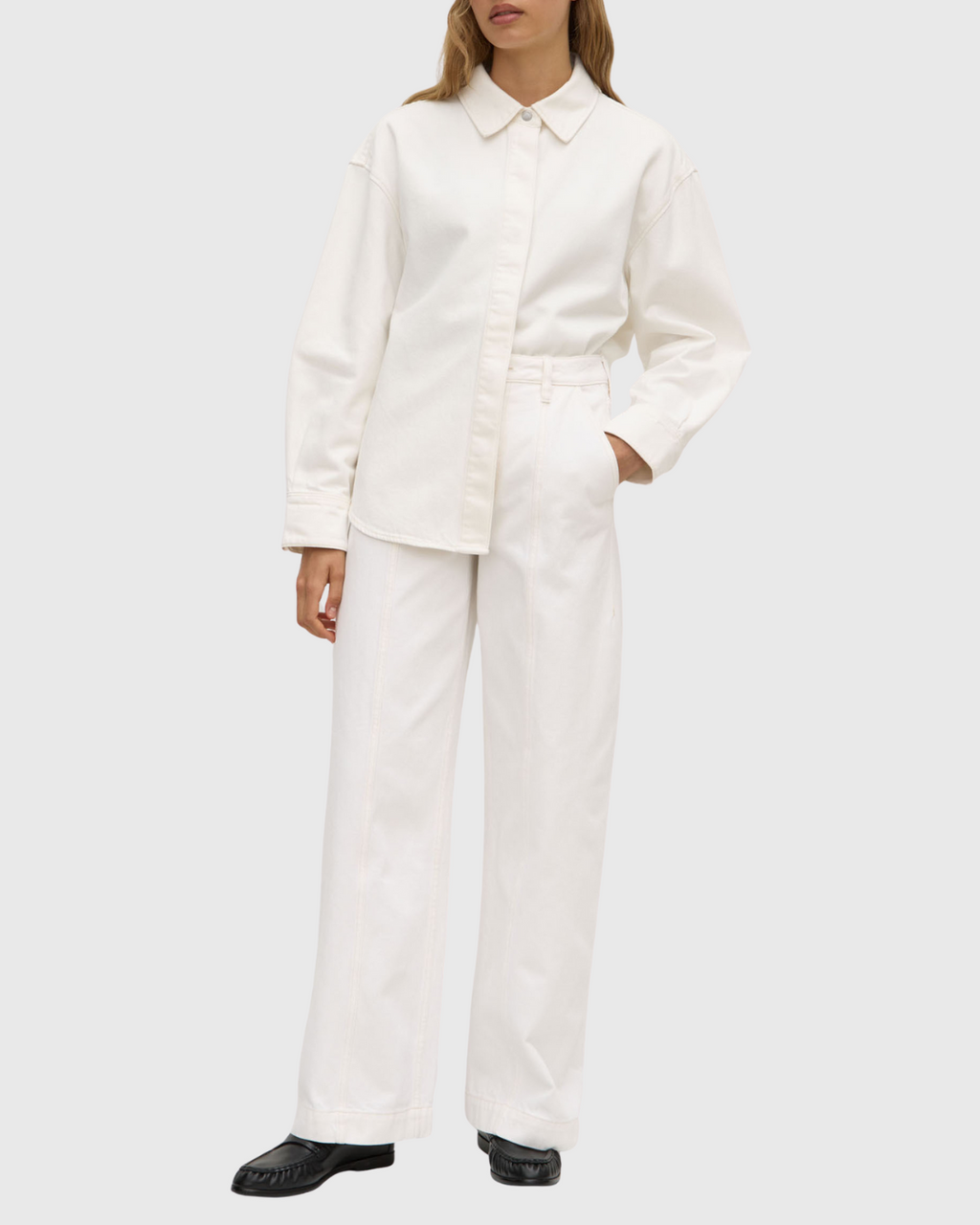 Emilia Denim Overshirt Vintage White