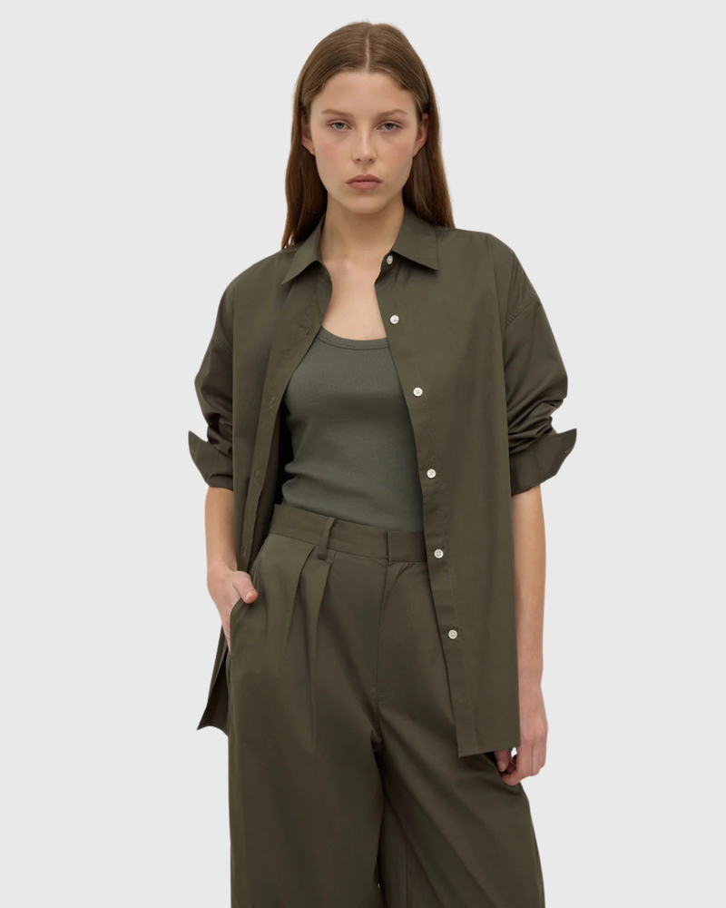 Marigold Poplin Shirt Moss
