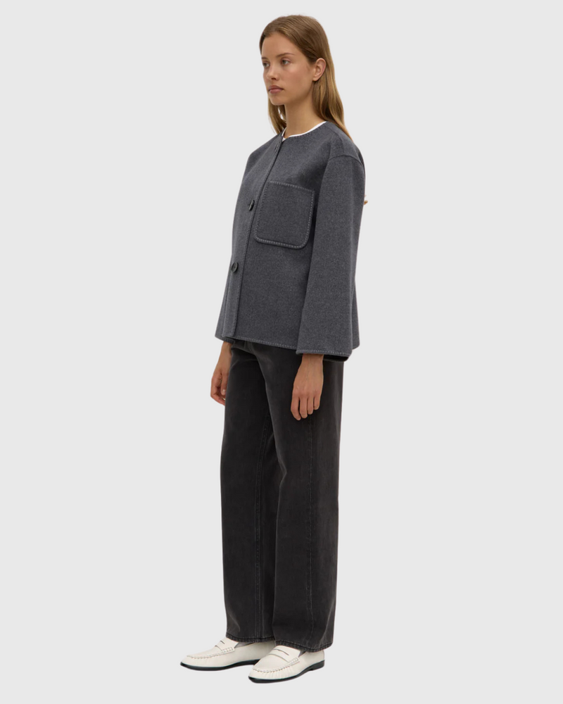 Camille Wool Cashmere Jacket Charcoal Marle