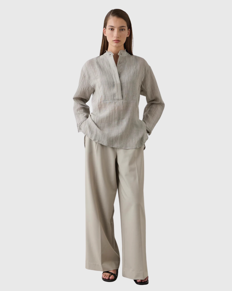 Relaxed Ramie Linen Shirt Stone