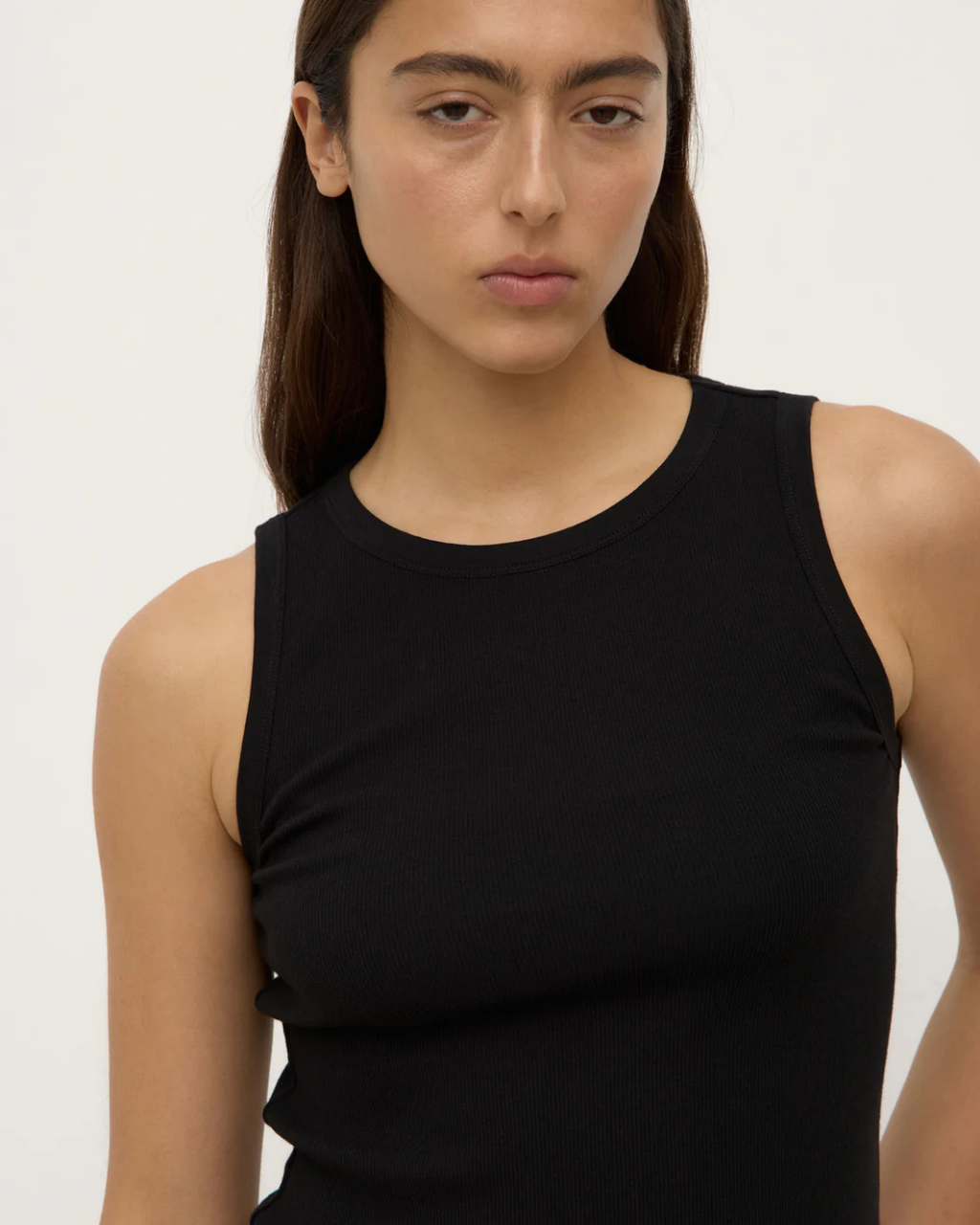 Nika Rib Tank Black