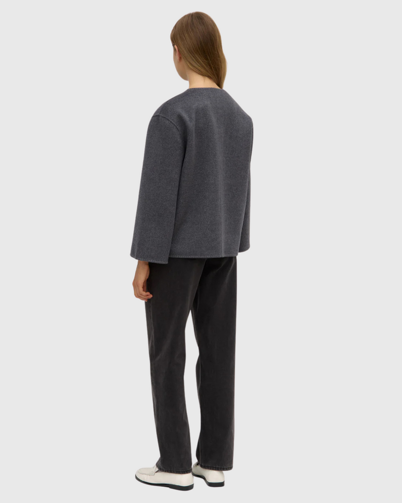 Camille Wool Cashmere Jacket Charcoal Marle