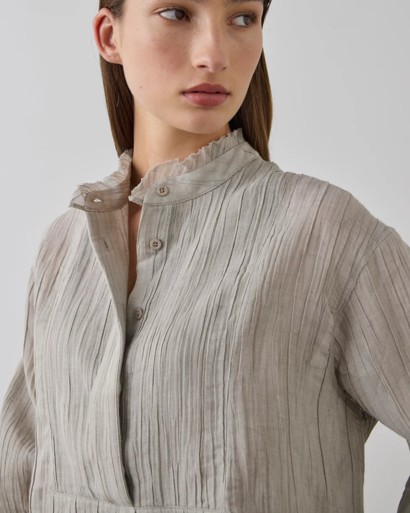 Relaxed Ramie Linen Shirt Stone