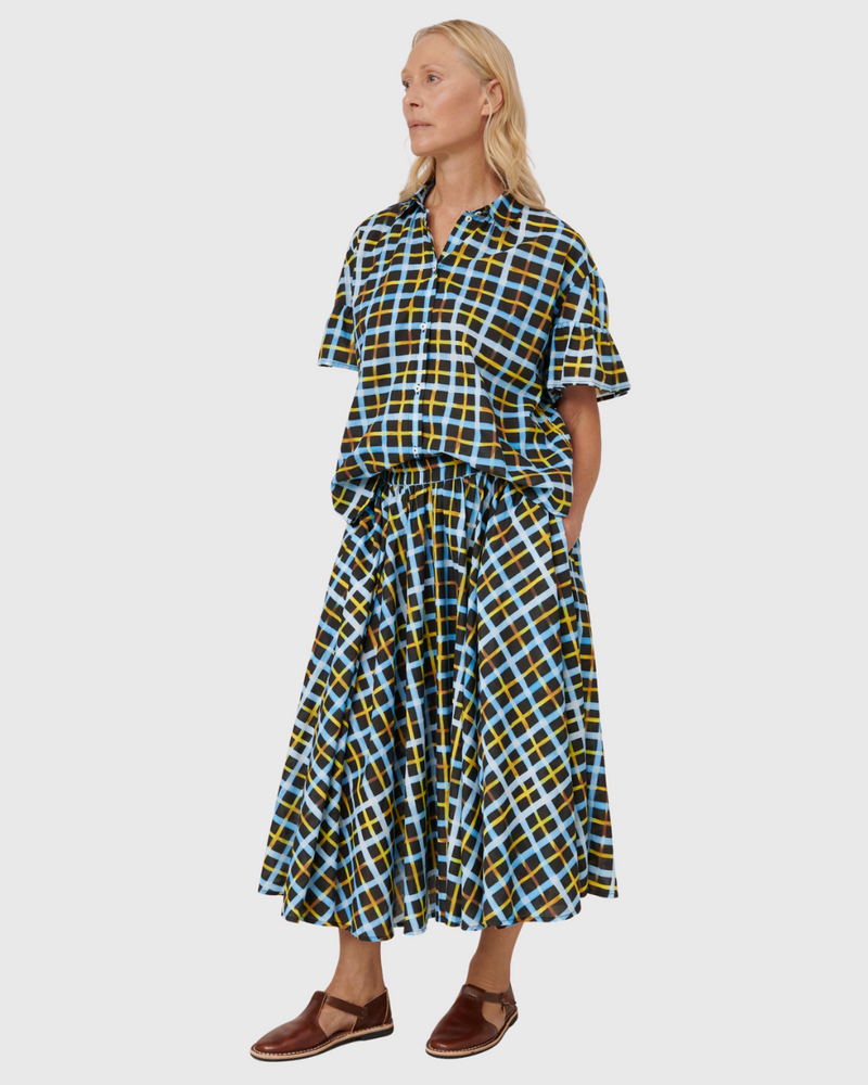 Motion Skirt Neon Tartan
