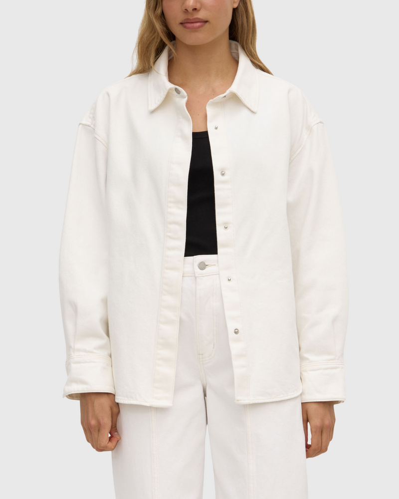 Emilia Denim Overshirt Vintage White
