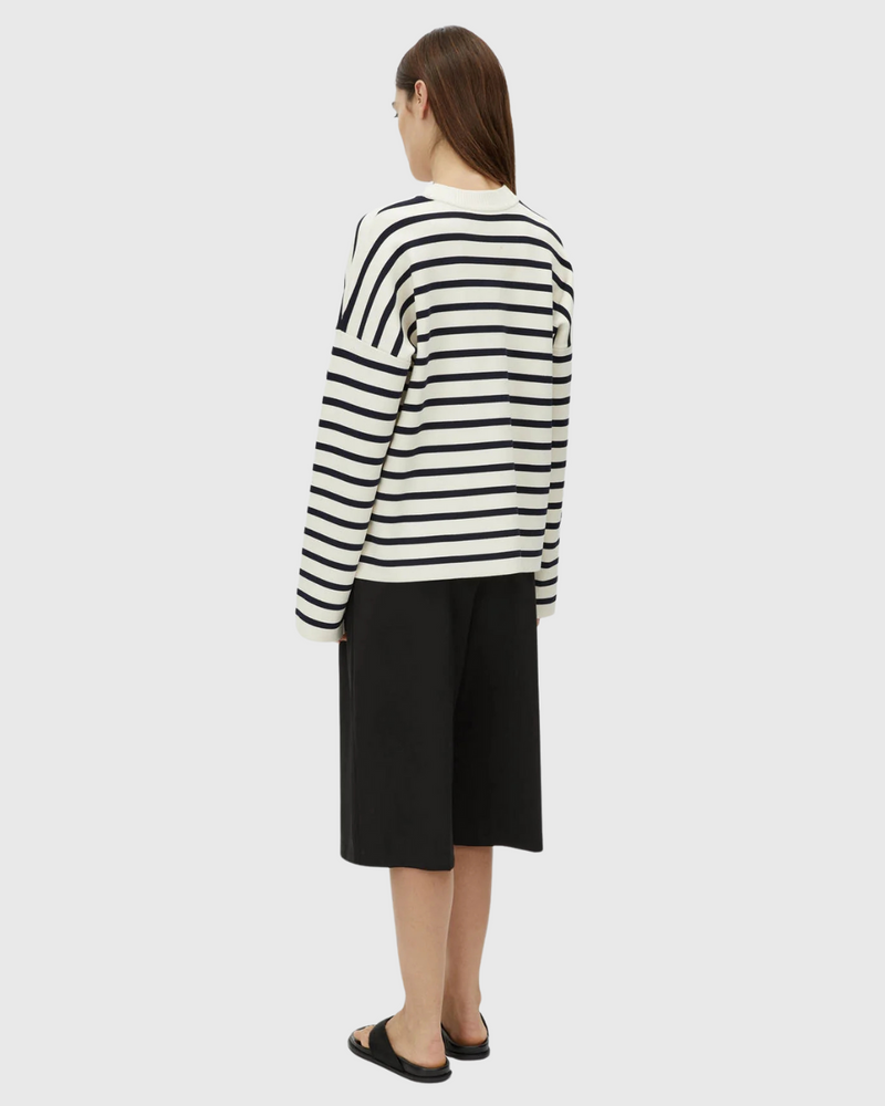 Oscar Knit Sweater Cream Stripe