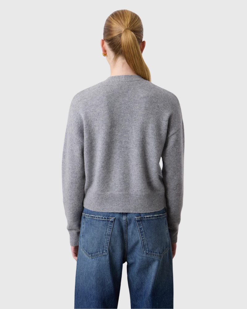 Boxy Cashmere Cardigan Grey Marle