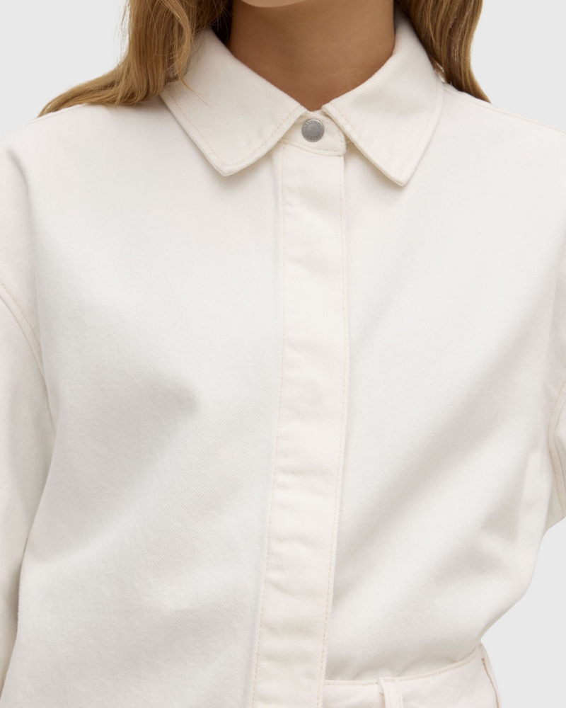 Emilia Denim Overshirt Vintage White