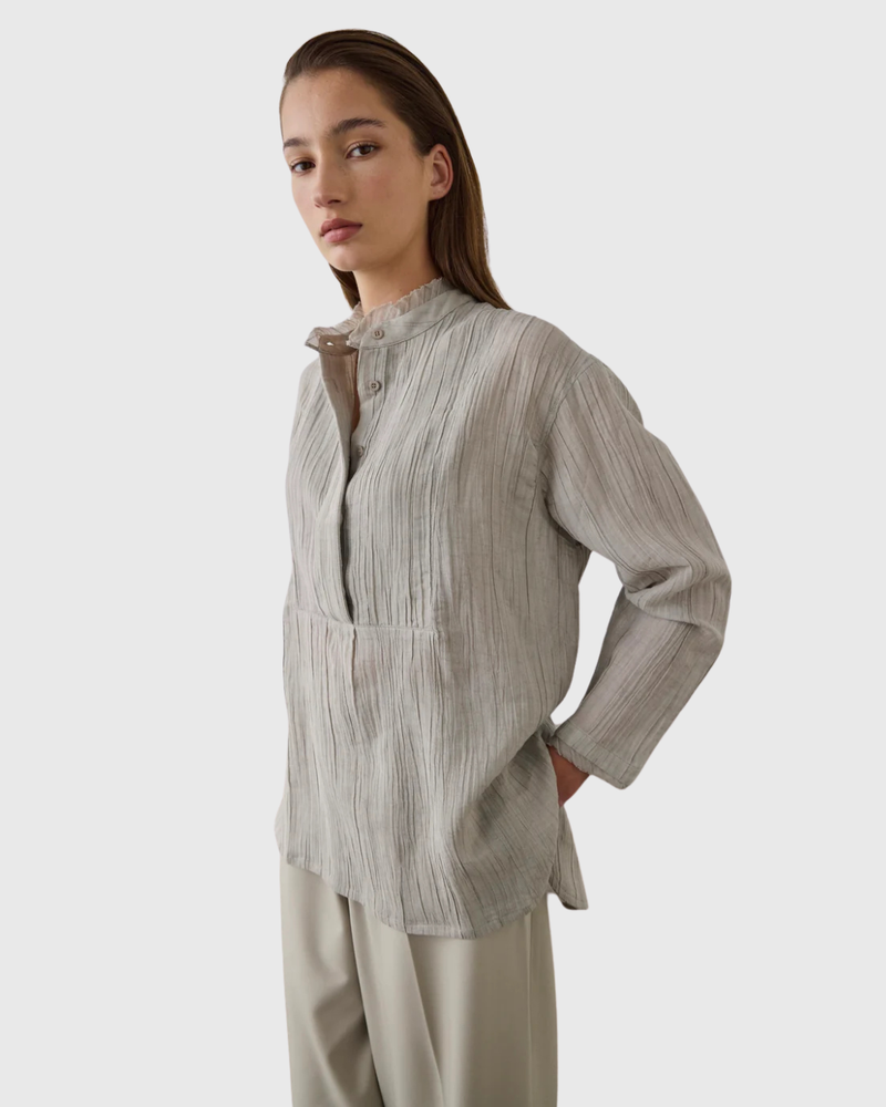 Relaxed Ramie Linen Shirt Stone