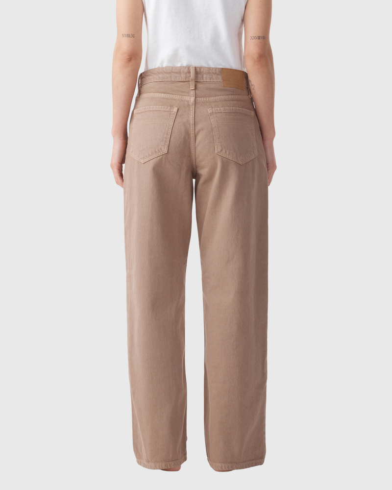 Olive Mid Slouchy Wide Jean Mushroom