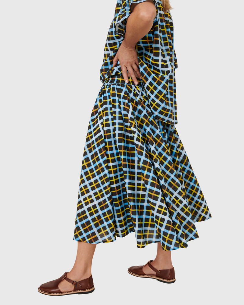Motion Skirt Neon Tartan
