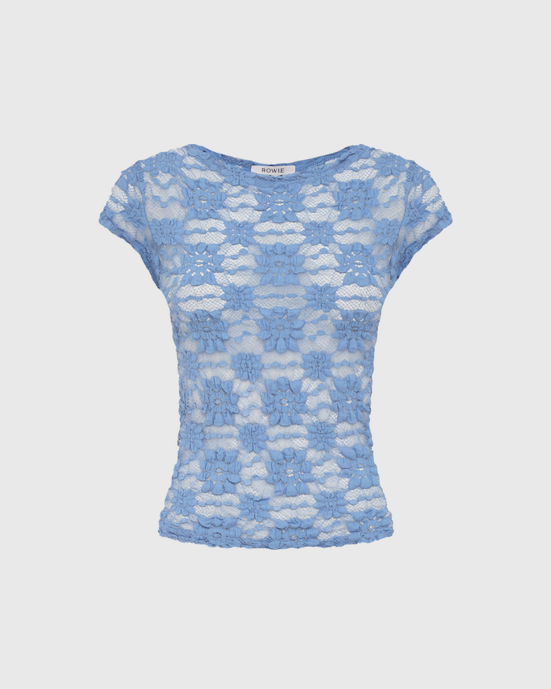 Galo Sunflower Lace Tee Periwinkle
