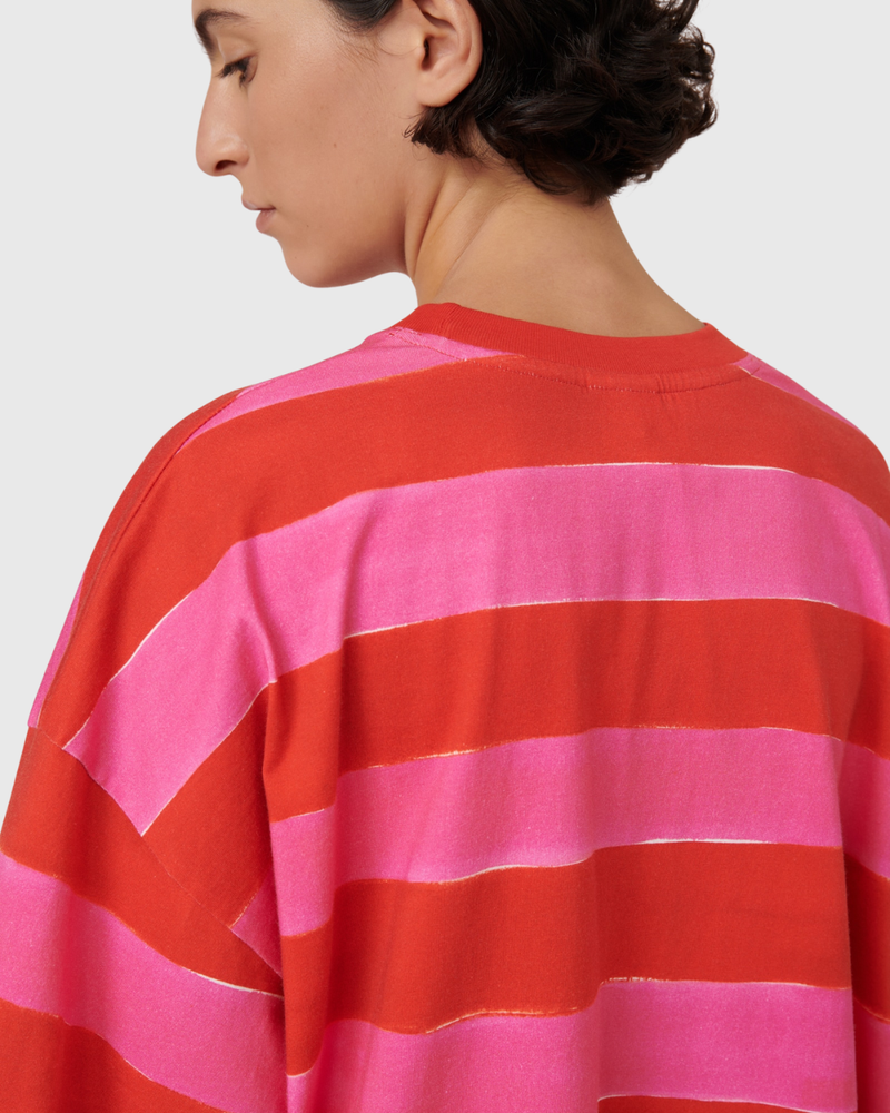 Oversized Boxy Tee Painted Stripe