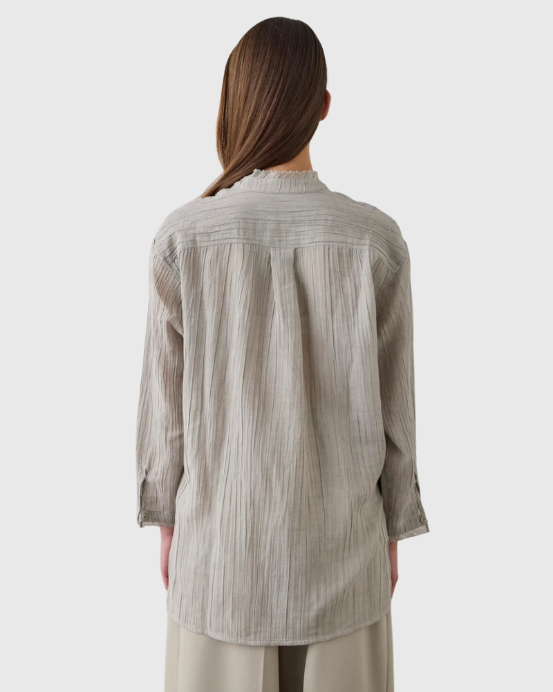 Relaxed Ramie Linen Shirt Stone