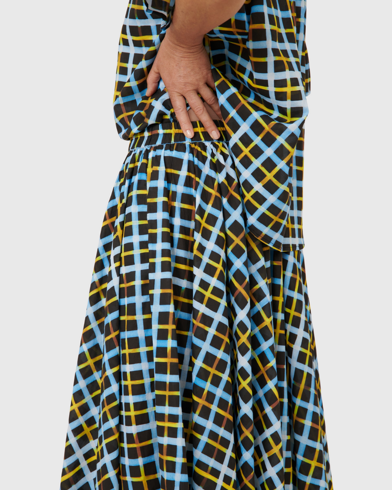 Motion Skirt Neon Tartan