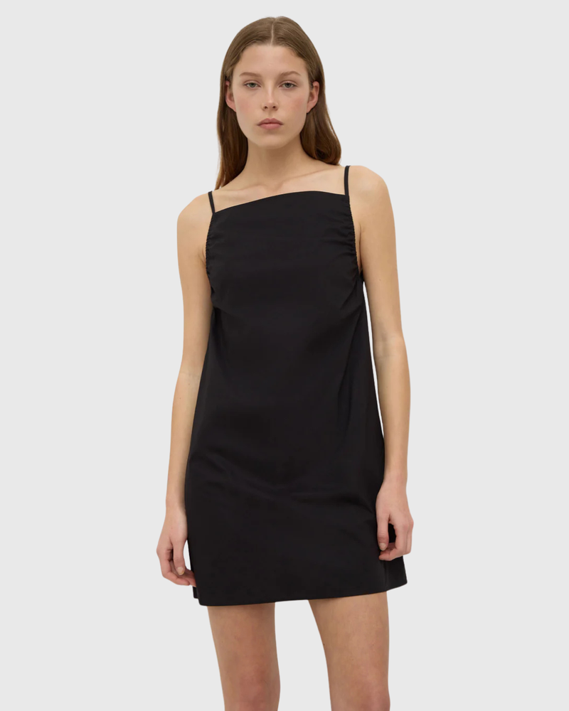 Annie Poplin Mini Dress Black