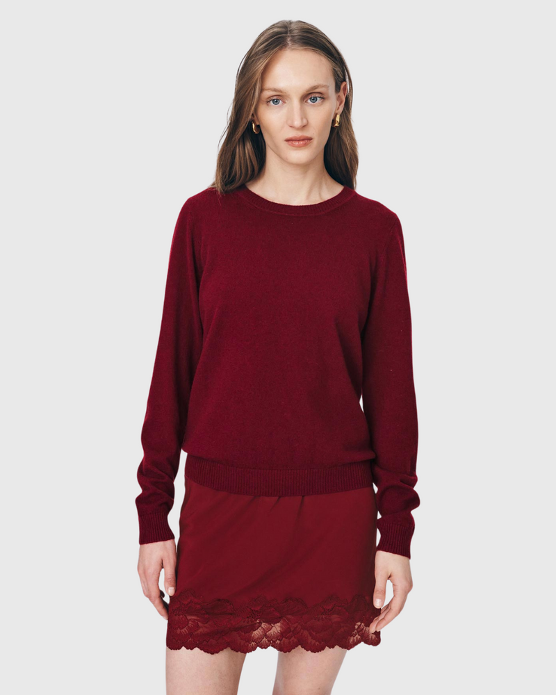 Axel Merino Knit Top Merlot Red