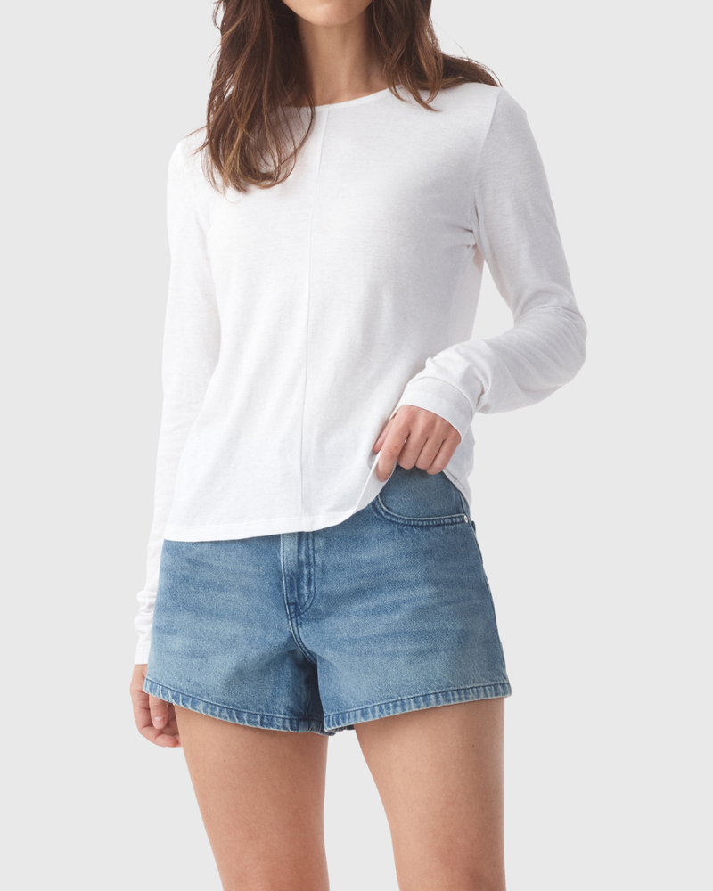 Long Sleeve Drape Top Bone