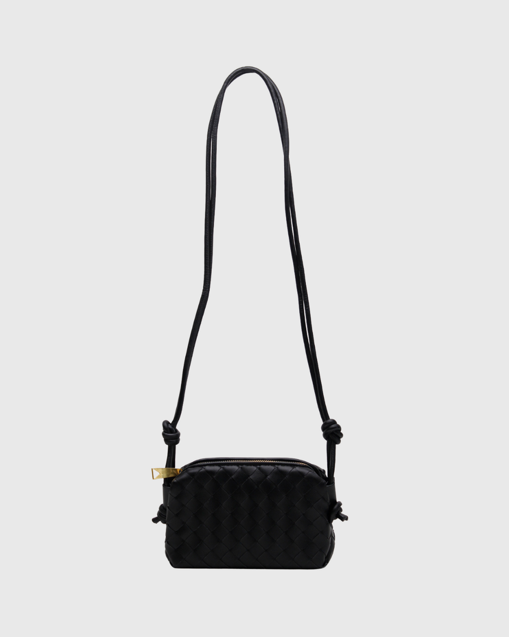 Woven Dumpling Bag Black