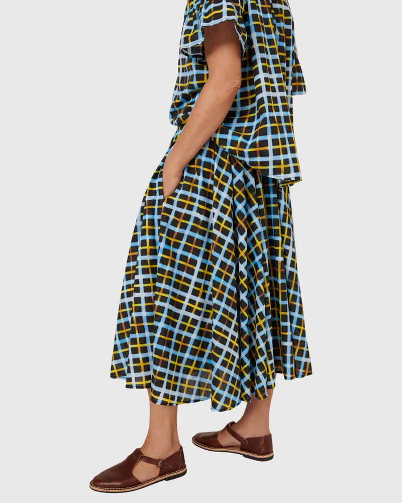 Motion Skirt Neon Tartan