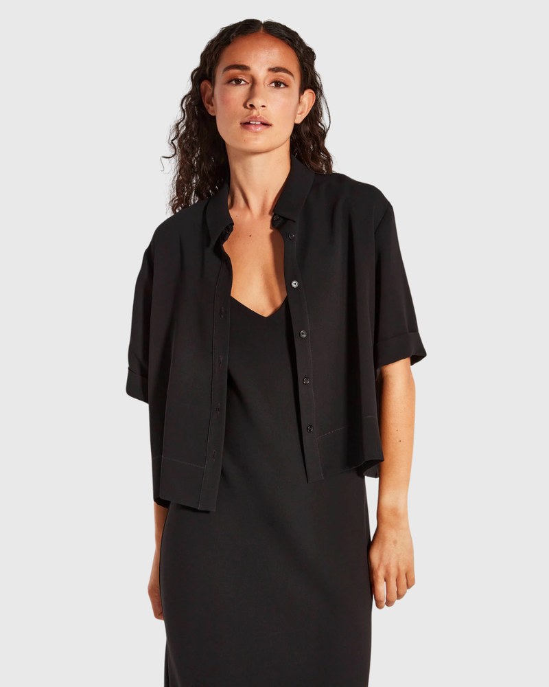 Everly Shirt (Luxe Suiting) Black