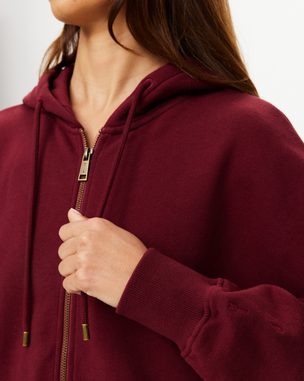 Ryder Jude Crop Hoodie Bordeaux