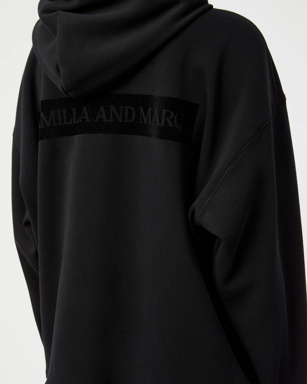 Grid Flocking Logo Hoodie Black