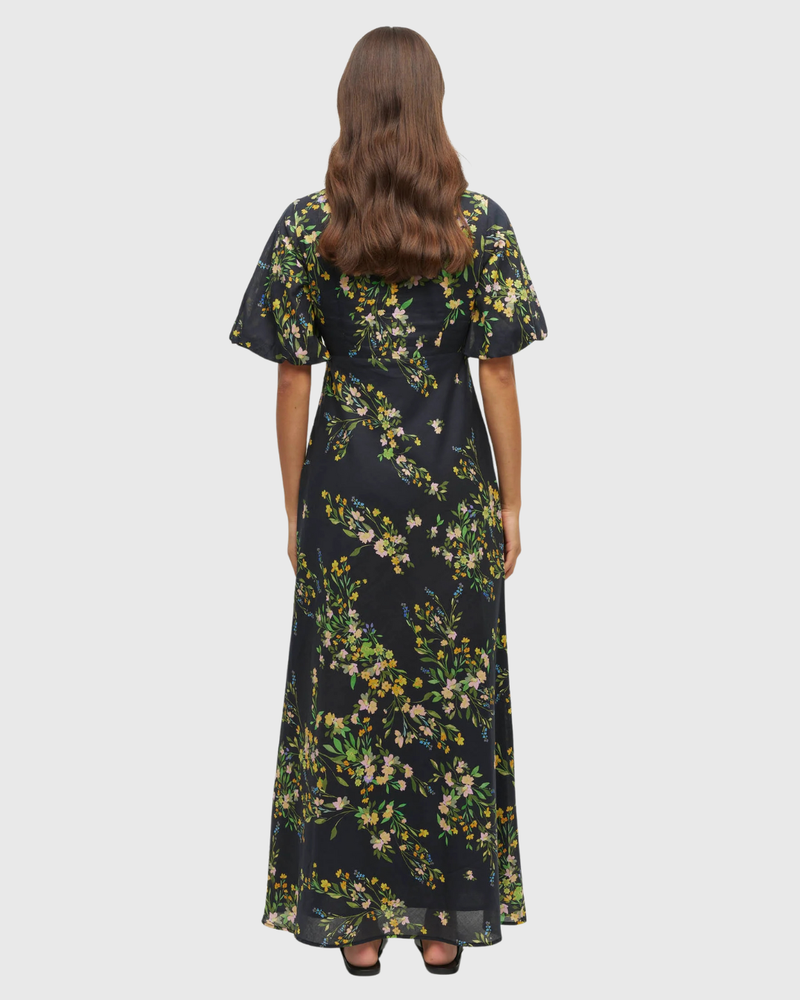 Luciana Dress (Dark Garland Cotton) Painted Petals