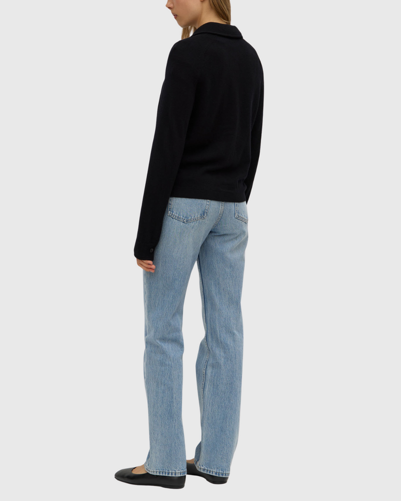 Abigail Wool Cashmere Knit Shirt Black