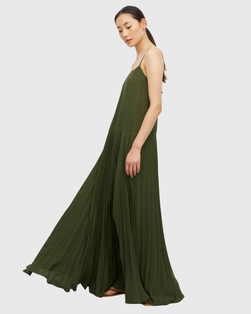 Betty Pleat Dress (Matte Pleat) Vine